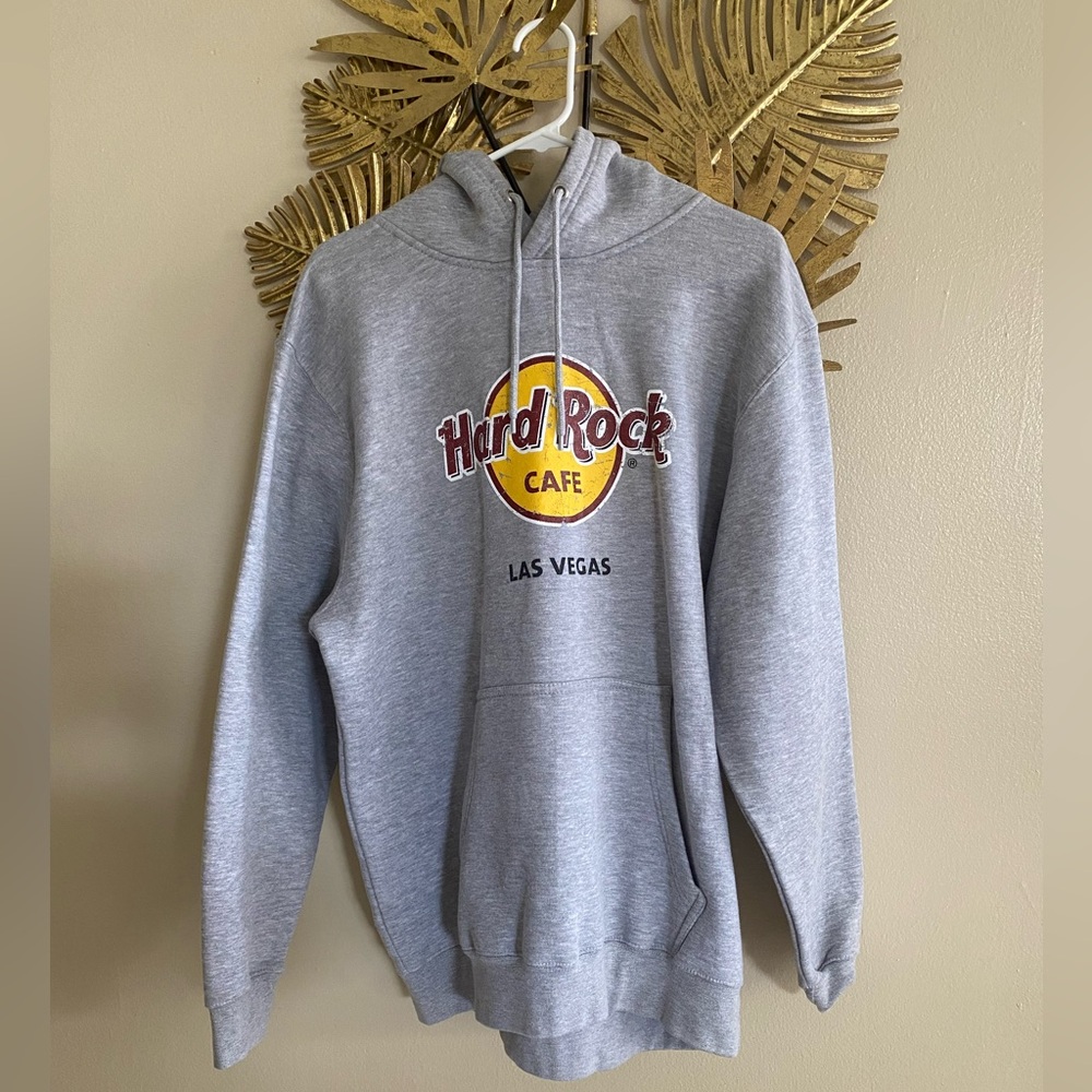 Hard Rock Cafe Gray and White Lined Apparel